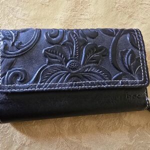BOC Dark Blue Embossed Floral Wallet